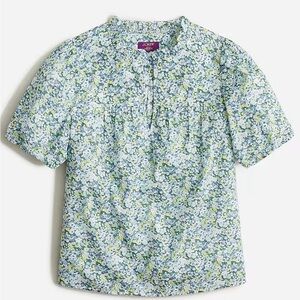 Ruffle trim short sleeve top in Liberty Thorpe Hill fabric
